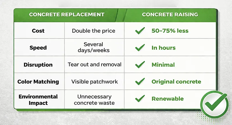 Concrete Replacements vs Raising
